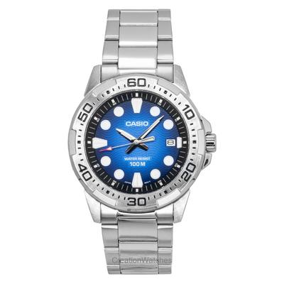 Reloj de Pulsera para Hombre Estándar Analógico Acero Inoxidable Esfera Azul Cuarzo MTD-140D-2AV 100M