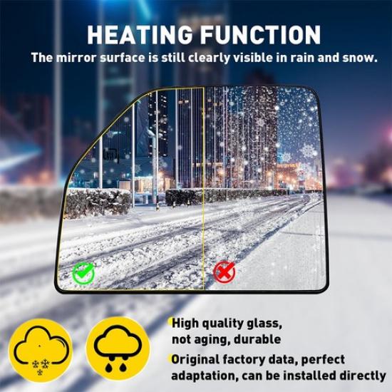 Para 2015- F150 F250 F350 F450 F550 Espejo de Remolque Cristal Superior Calefactable Lado del Conductor