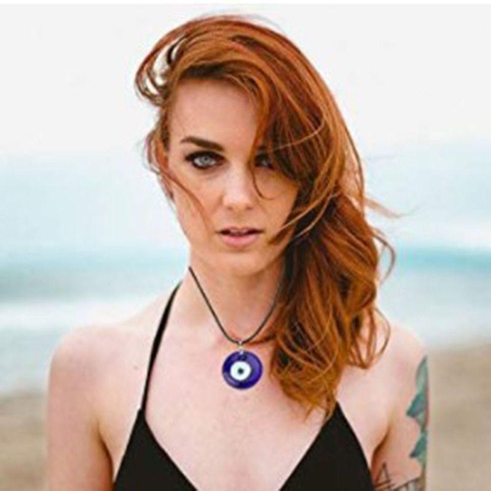 Couple Necklace Lucky Clavicle Chain Necklace for Women Choker Blue Eye Pendant Amulet Necklace