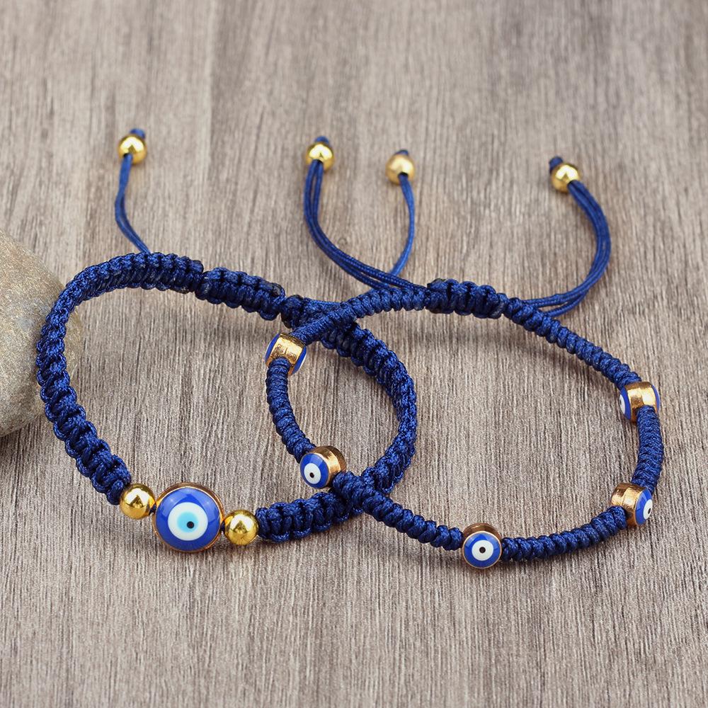 Bohemian Devil's Eye Nylon Rope Adjustable Bracelet Set