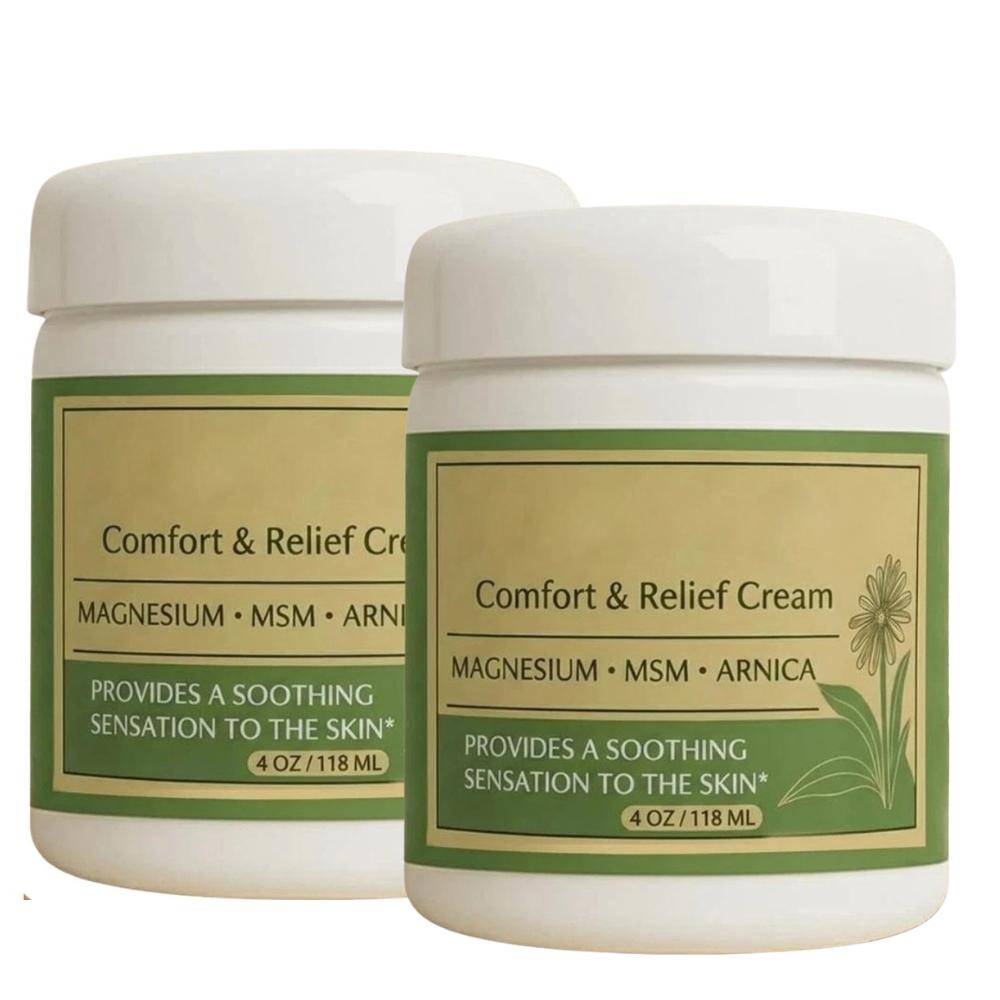 Herbal Comfort & Relief Cream | Magnesium, MSM & Arnica Body Care Balm | Soothing Ayurvedic Cream 118ml x2, NEW 2026 118ml