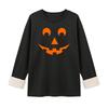 Women's Lined Long Sleeve Neck Top with Halloween Print for Winter Daily Wear