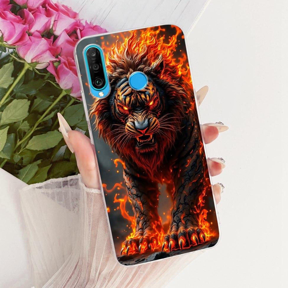 Transparent For Huawei P30 Lite Case Cover Cute Cat Fashion Butterfly Funny Painted Casing MAR-L01A MAR-L21A MAR-LX1A