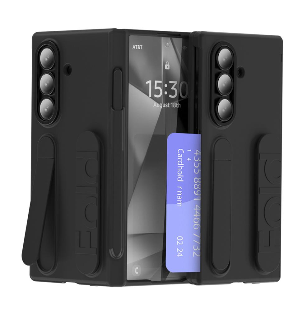 Applicable To Samsung Zfold7 Mobile Phone Case FOLD6 Folding Official Wristband Card Pen Slot Case Film Integrated Protective Case