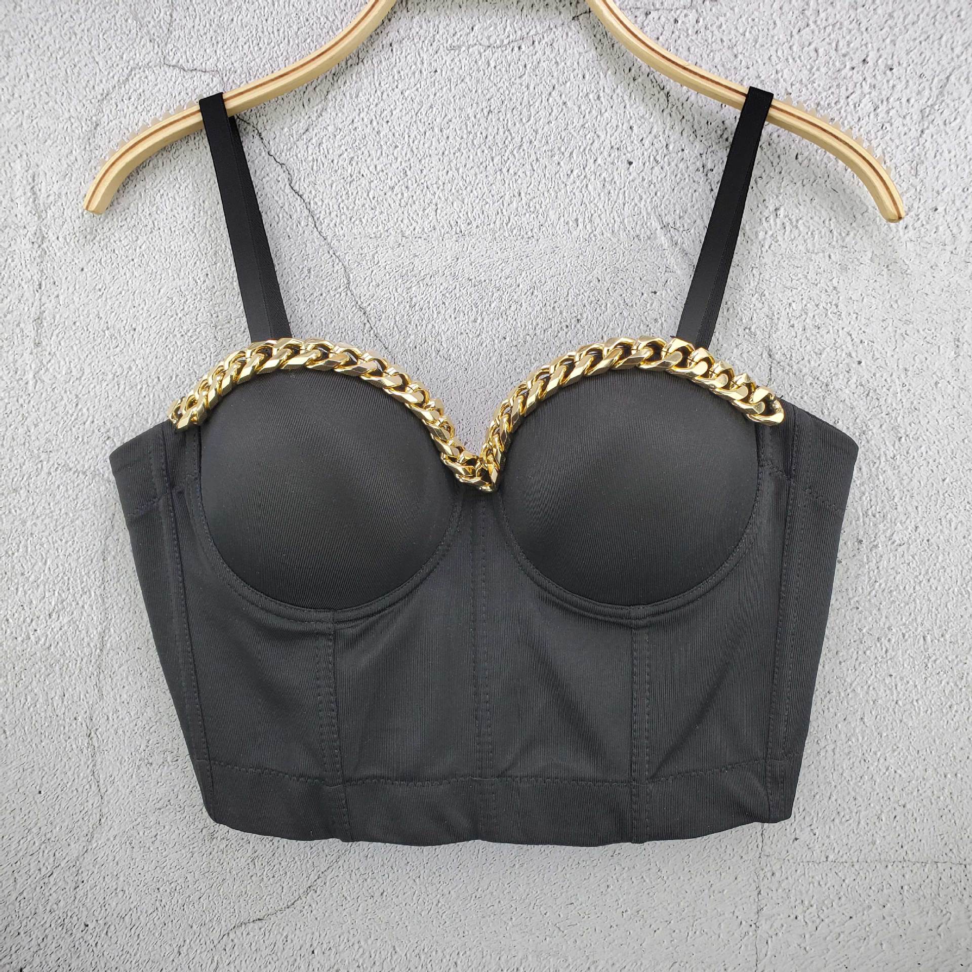 

Топ без бретелей с цепочкой, с ретро-дизайном, облегающий и стильный женский топ, майки и топы 40/90