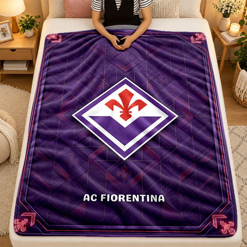 Flannel BlanketFiorentina FC Warm Soft Throw Blanket for Indoor Sofa Bed Living Room Use