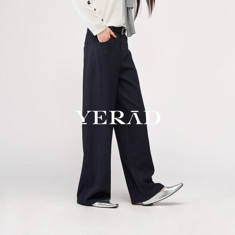 Yalida Women s Wool Blend Relaxed Straight-Leg Trousers 30