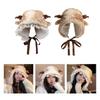 Thicken Windproof Beanies Cute Elk Spotted Ear Hat for Women Teens Lace Trim Decor Hat Cold Weather Thicken Trapper Hat
