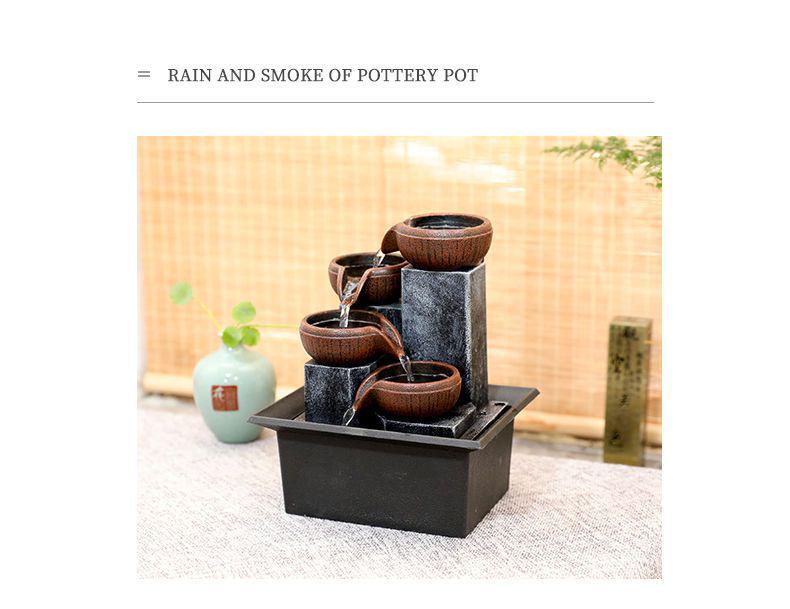 Popular Resin Water Feature: Small Zen Desktop Fountain for Wealth and Tranquility
