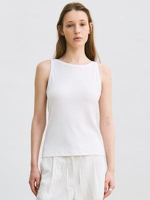 LE Boat Neck Sleeveless Top (White)