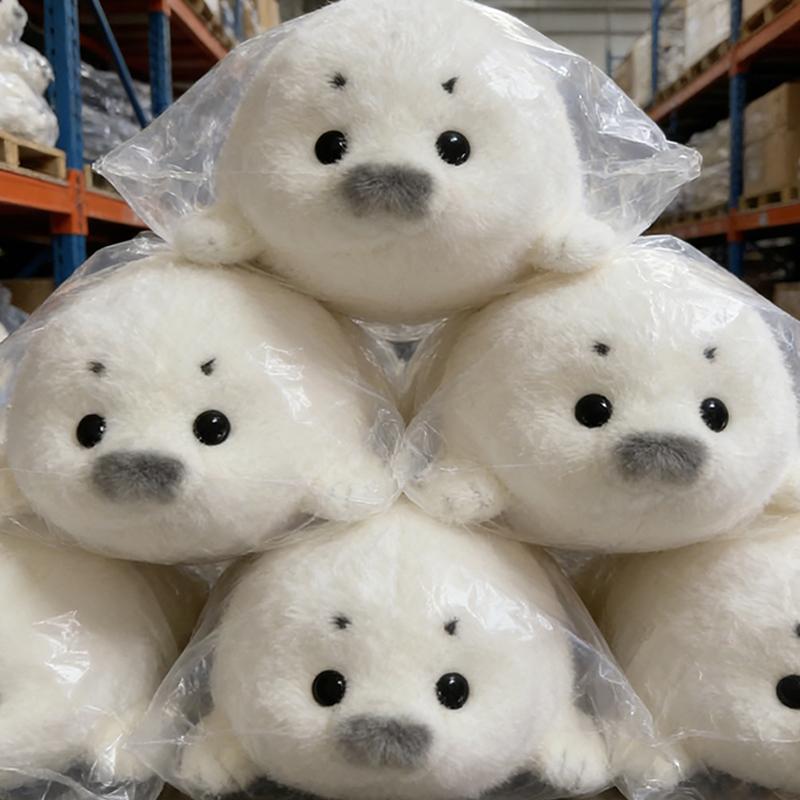 Kawaii Plush Seal Doll Cute Pet Hanging Toy Realtic Cartoon Animal Pendant Soft PP Cotton Filled Fabric Art Toy for Adult Kids
