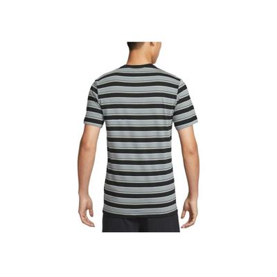 Breathable Comfortable Outdoor Striped Sports Short Sleeve T-Shirt Men Tops Black Gray HJ0551-010