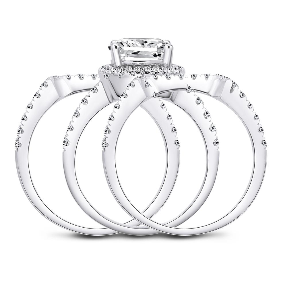 Boutique 925 Silver Fat Square Real Moissanite Engagement Rings for Women Fine Jewelry