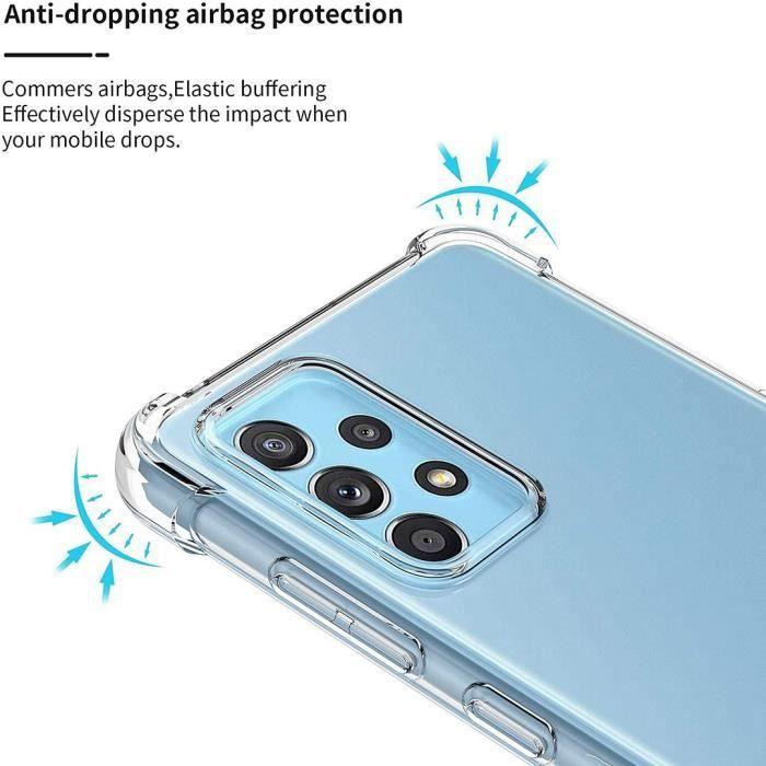 Coque pour Samsung A73 5G (6.5") - PROSHOP - Protection coins renforcée Haute Résistance Silicone - Transparent