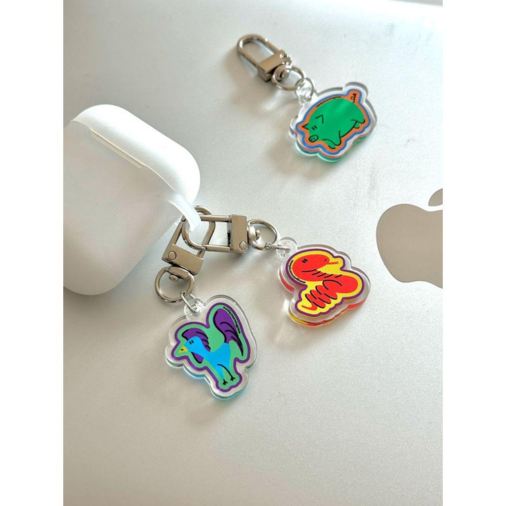 sundaymorningplate 12 zodiac rat (MOUSE) keychain