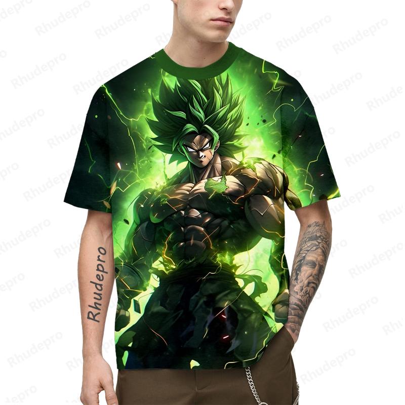 Anime Men's Streetwear Dragon ball T-Shirt Goku Super Saiya Clothing Tops Children's Harajuku Style Shirts 2024 Trend