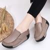 Fashion Spring and Summer Women Shoes Slip on Genuine Leather Sneaker Fashion Thick-soled Rocking Shoes Platform Wedge Loafers for Women