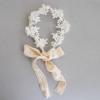 DFsucces Pearl Flower Headband, Headband, Flower Crown, Lace Hair Accessory, Stylish, Formal, Dance Costume (White)
