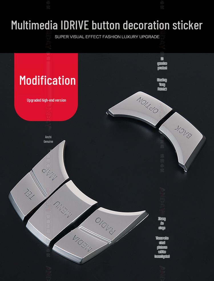 Compatible BMW Crystal Multimedia Knob for 1, 2, 3, 5 Series, X1, X3, X5, X6 | Decorative Modification Cover