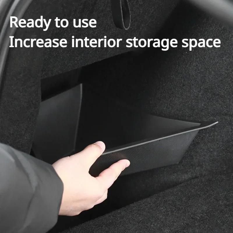 Trunk Storage Box For Tesla Model 3 TPE Left Right Side Washable Boxes with Lids New Model3 Highland 2025 Interior Accessories