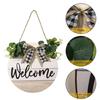 Welcome Sign Home Decorations Wreath Spring Bowknot Eucalyptu Wreath