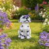 Solar Welpenstatue Licht, Garten gefleckter Hund Schmetterling Solarlicht, Outdoor niedliche Tier Skulptur Licht für Terrasse Rasen Hof