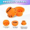 Uxcell Conjunto de Botões de Chapéu Alto Métricos 1 Volume 2 Controles de Tom Conjunto de Botões para Guitarra Elétrica Baixo Eixos Divididos Laranja Preto Peça 3