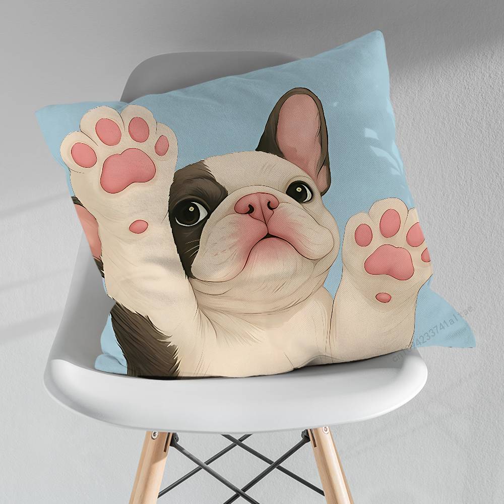 Cartoon Drench Bulldog Pillow Case For 30x30cm45x45cm55x55cm For Home Bedroom Decoration And Protector