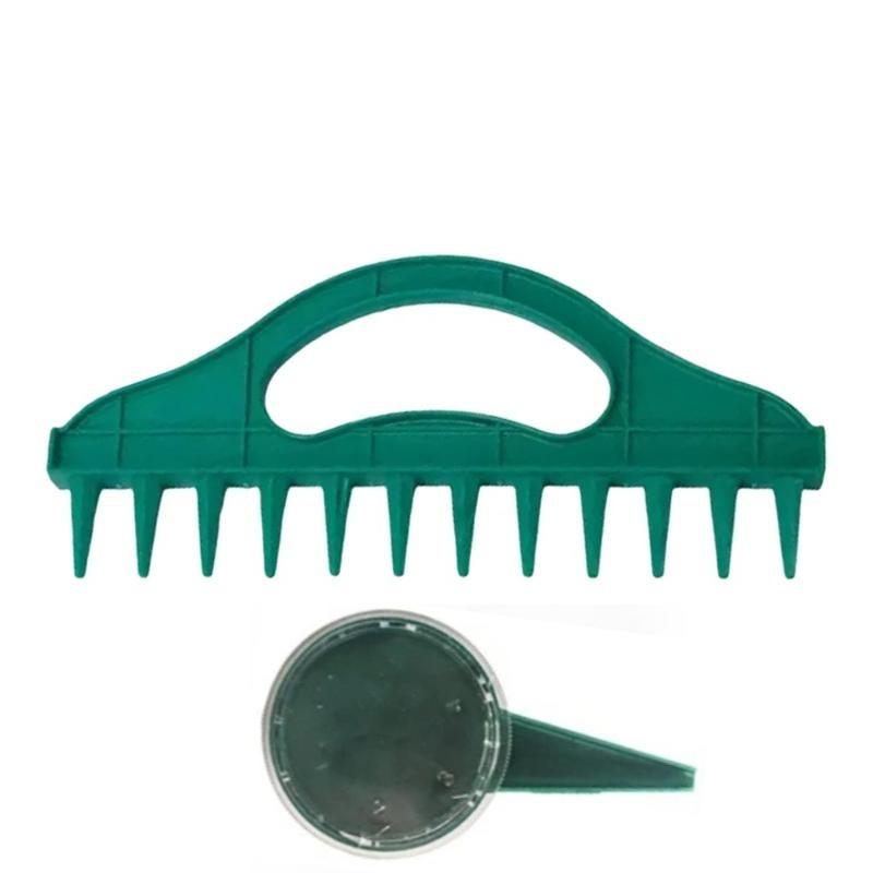 Hand Press Garden Seeder Tool 12 Cavity Fast Planting Dibber for Vegetables Flowers Efficient Soil Loosening Planter Aid Seeder