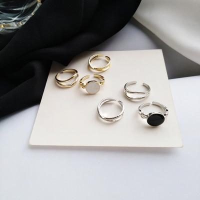 Liquid Irregular Gemstone Inlaid Open Adjustable Ring