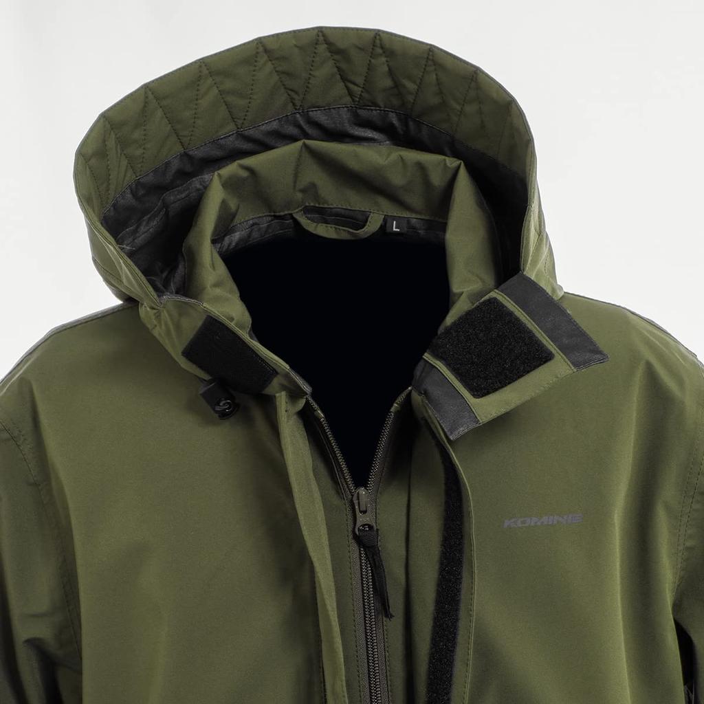 KOMINE Brestar Mod Regenmantel für Größe L RK-551 3-lagig Motorräder, Herren, Olivgrün,