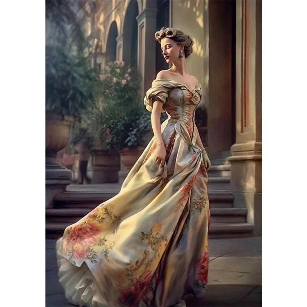 Classical Oil Painting Poster Vintage Art Portrait of A Young Woman Prints Woman and Man Canvas Painting Gallery Wall Art Decor