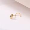 Fashion Gold S Rod Needle Curved Hook Thin Rod Nose Stud Sapphire Devil Eye Nose Decoration Personalized Simple Cartilage Nail