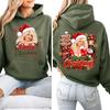 Women's Christmas Lightweight Long Sleeve Printed Hooded Pullover Sweatshirt