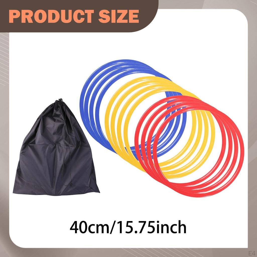 12 Agility Rings for Balance And Coordination Exercises, Jump Rope Games.