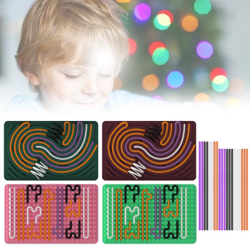 Square Activity Sensory Board Silica Gel Decompression Puzzle Toy Fun Children