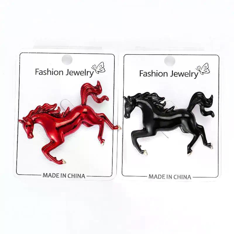 Fashion Enamel Animal Horse Brooches Pins For Women Clothing Coat Jewelry Accessories Gifts