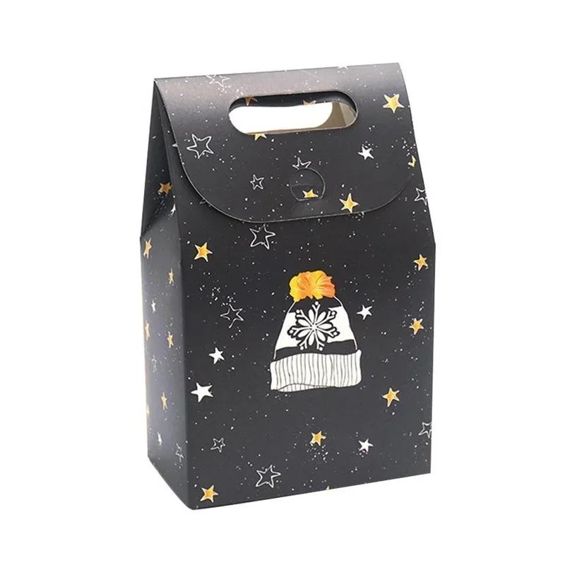5pcs/set Christmas Gift Box Night Sky Deer Paper Bag Chocolate Biscuit Candy Box Christmas Decoration Gift Bag