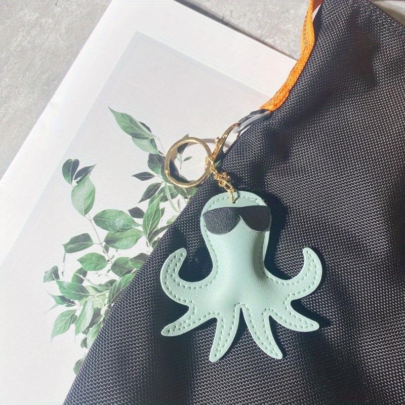

Pu Leather Cute Funny Sunglasses Octopus Keychain Backpack Pendant Creative Car Keyring Bag Hanging Ornaments Women Gift