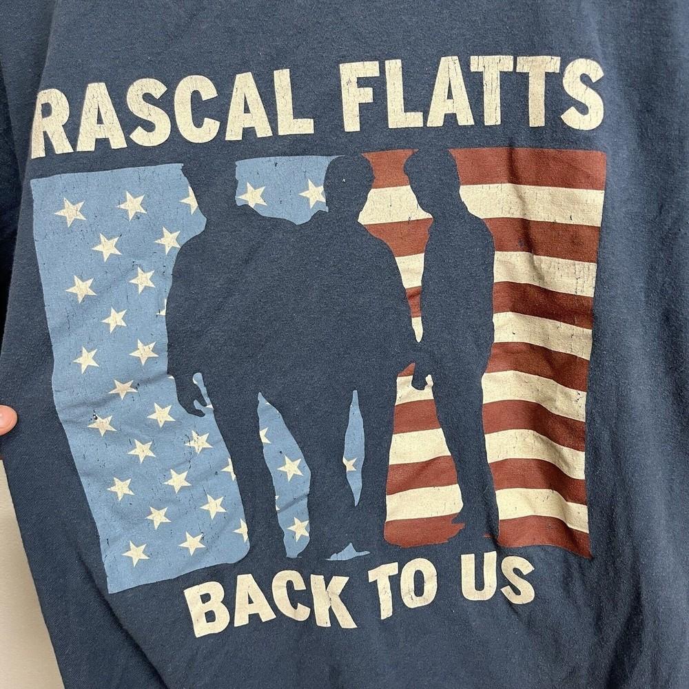 Винтажная футболка Rascal Flatts Back To Us Военно-морской цвет Унисекс Концертная S-5XL DO526 Унисекс Футболка XXXL