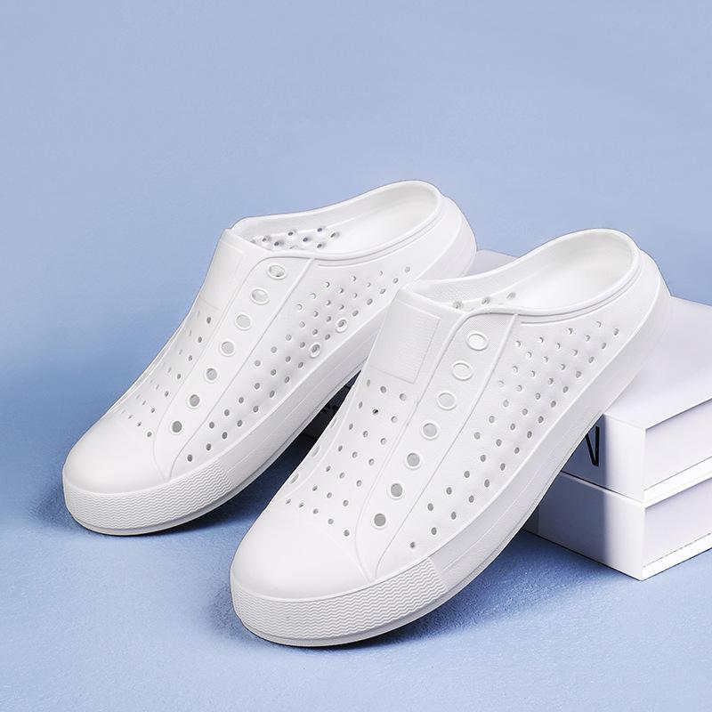 Summer Bamboo tune hole shoes for men and women casual breathable soft sole non-slip hollow wading cool slippers, outdoor