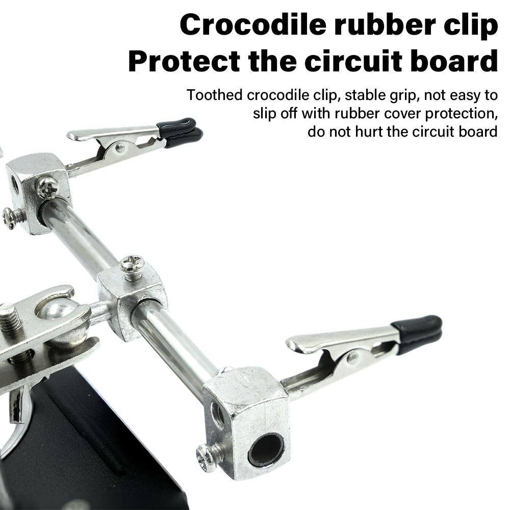 2026 New Helping Hands Magnifier Stand with Dual Alligator Clips Adjustable  5X Magnifying Glass Perfect for Soldering Crafting