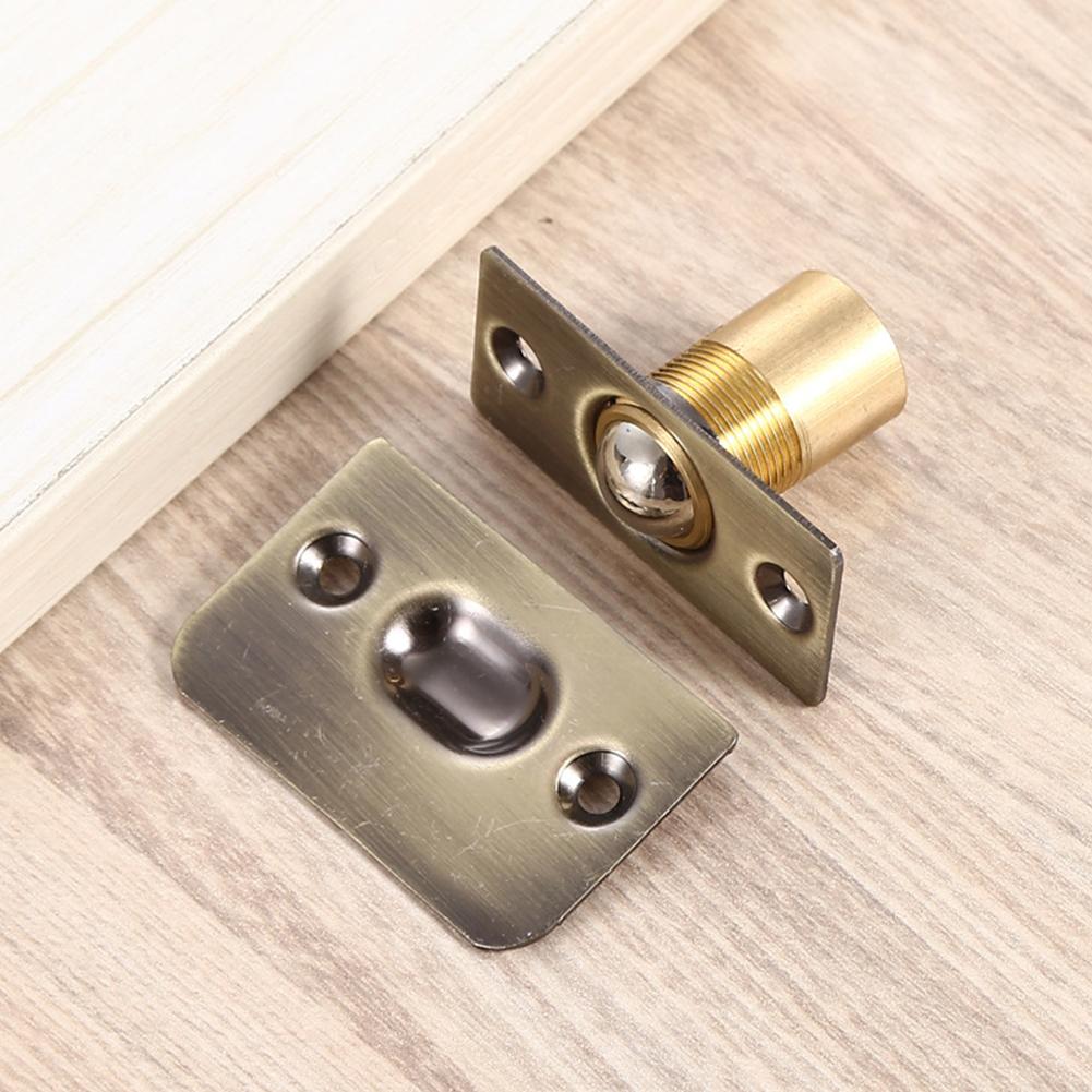 Adjustable Spring Ball Catch Latch for Wooden Cabinet Doors Made of Stainless Steel and Copper for Reliable Door Locking
