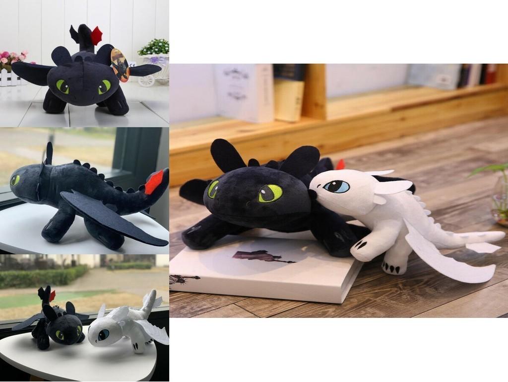 Cum să antrenezi un dragon Toothless Night Fury Jucărie moale de pluș 20cm 25cm 35cm 45cm 65cm Cadou educațional pentru copii