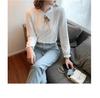 Women's Autumn/Winter Lace Half-High Neck Shirt with Velvet - 2023 Trendy Innerwear Fashion Top