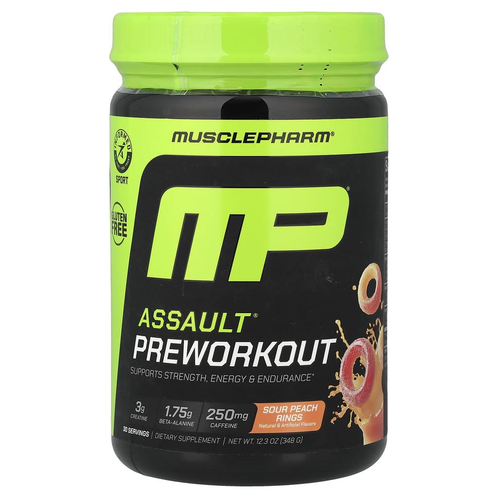 MusclePharm, Assault® Pre-Workout, Sour Peach Lynx, 348g (12.3oz)