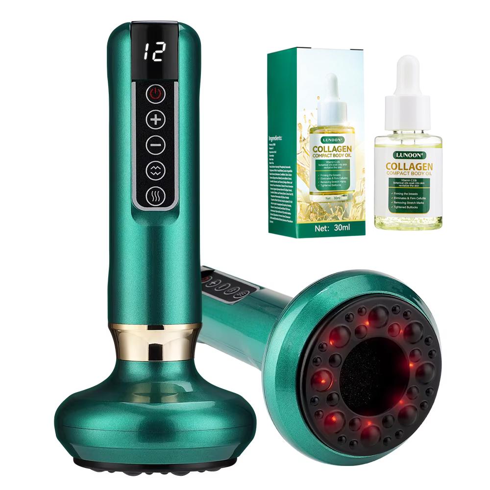 12 Levels Electric Cupping Body Massager Vacuum Suction Cupping Blood Circulation with Body Oil
