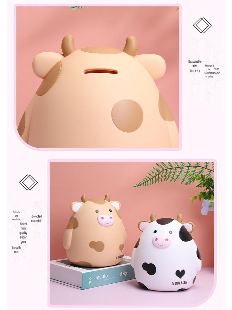 Cartoon Cow Piggy Bank: Cute, Durable Enamel for Home Decor or Creative Zodiac Ox Year Gift