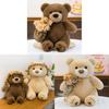 Teddy Bear Plush With Rose Decor Handmade Gift For Valentines And Friends