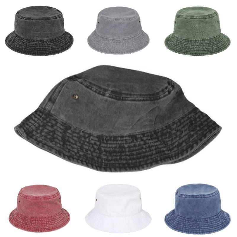 Vintage Cotton Bucket Hat For Men And Women With Large Brim